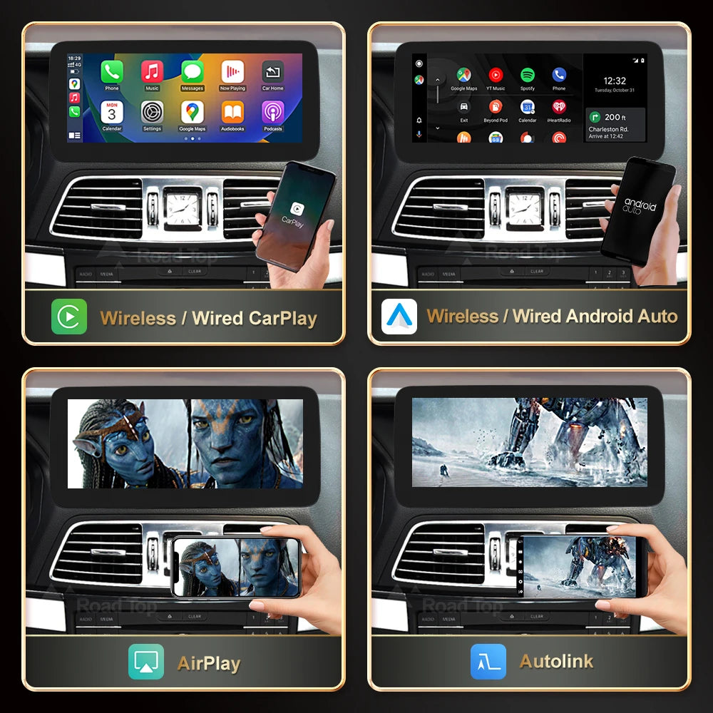 10.25' 12.3' Wireless CarPlay Android Auto Multimedia Display RoadTop Screen for Mercedes-