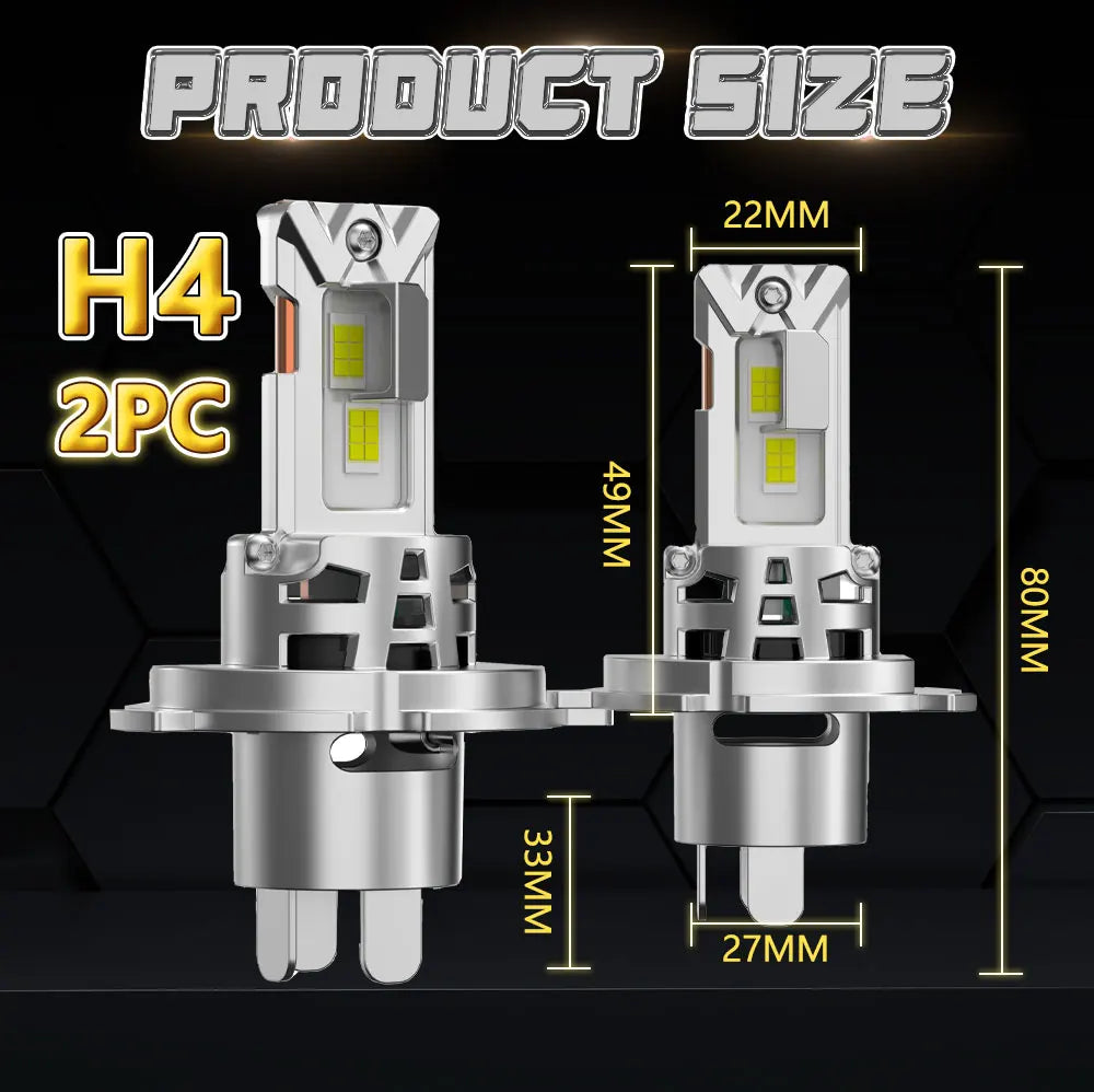 H4 H7 LED Headlights 300000LM 300W CANBUS Plug-N-Play Turbo Auto Bulb High Low Light Fog L