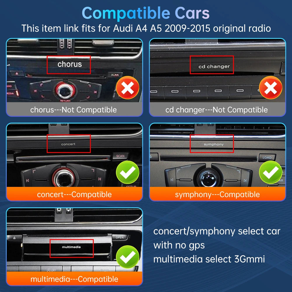 Road Top Wireless Carplay Decoder Interface For Audi A4 A5 Q5 S4 S5 2009-2015 With AirPlay | AUTOKITSHOP