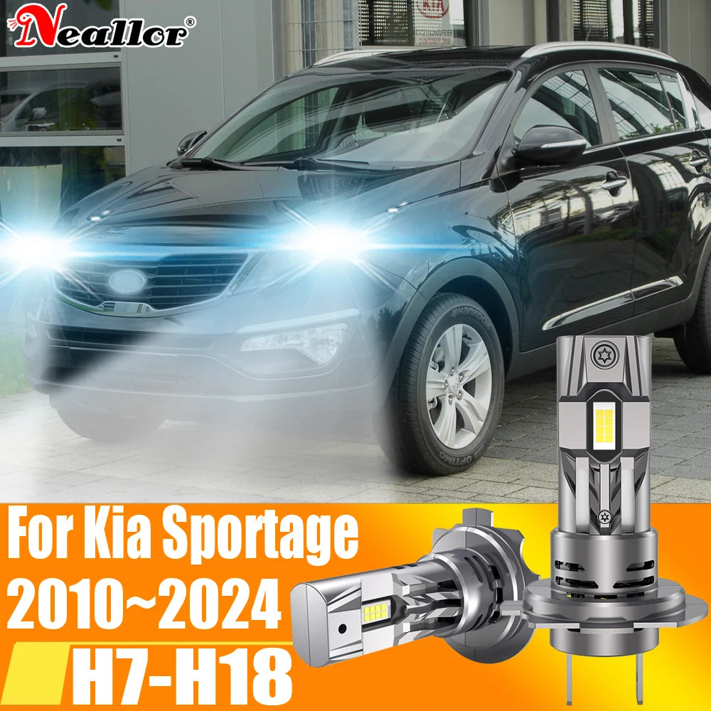 2x High Power H7 Led Headlight Canbus No Error H18 Car Bulb 6000K White Light Moto Diode L