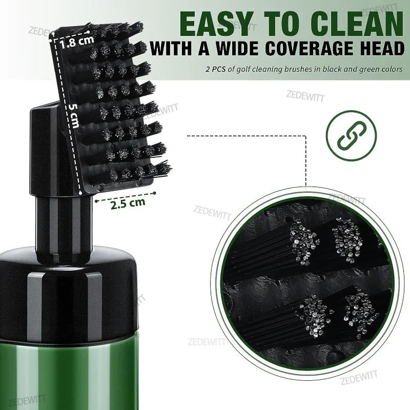 Golf Cleaning Kit Portable Golf Tools Golf Club Groove Cleaner Brush With Leakproof Spray Bottle - Automotive LED Light