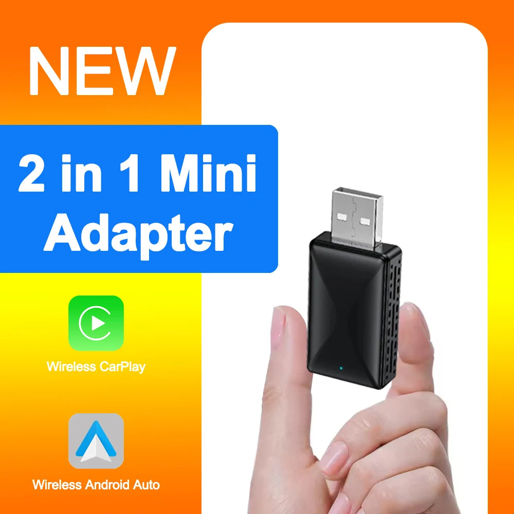 2025 NEW 2 In 1 Wireless Carplay AI Box Android Auto Plug And Play 5G WIFI For iphone Andr