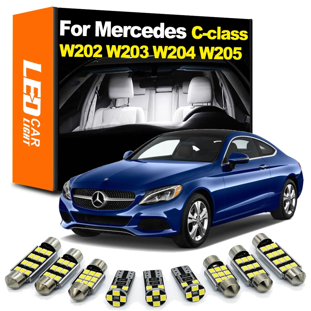 LED Interior Light Kit for Mercedes Benz C Class W202 W203 W204 W205 S203 S204 C203 C204 Canbus Vehicle Indoor Dome M...