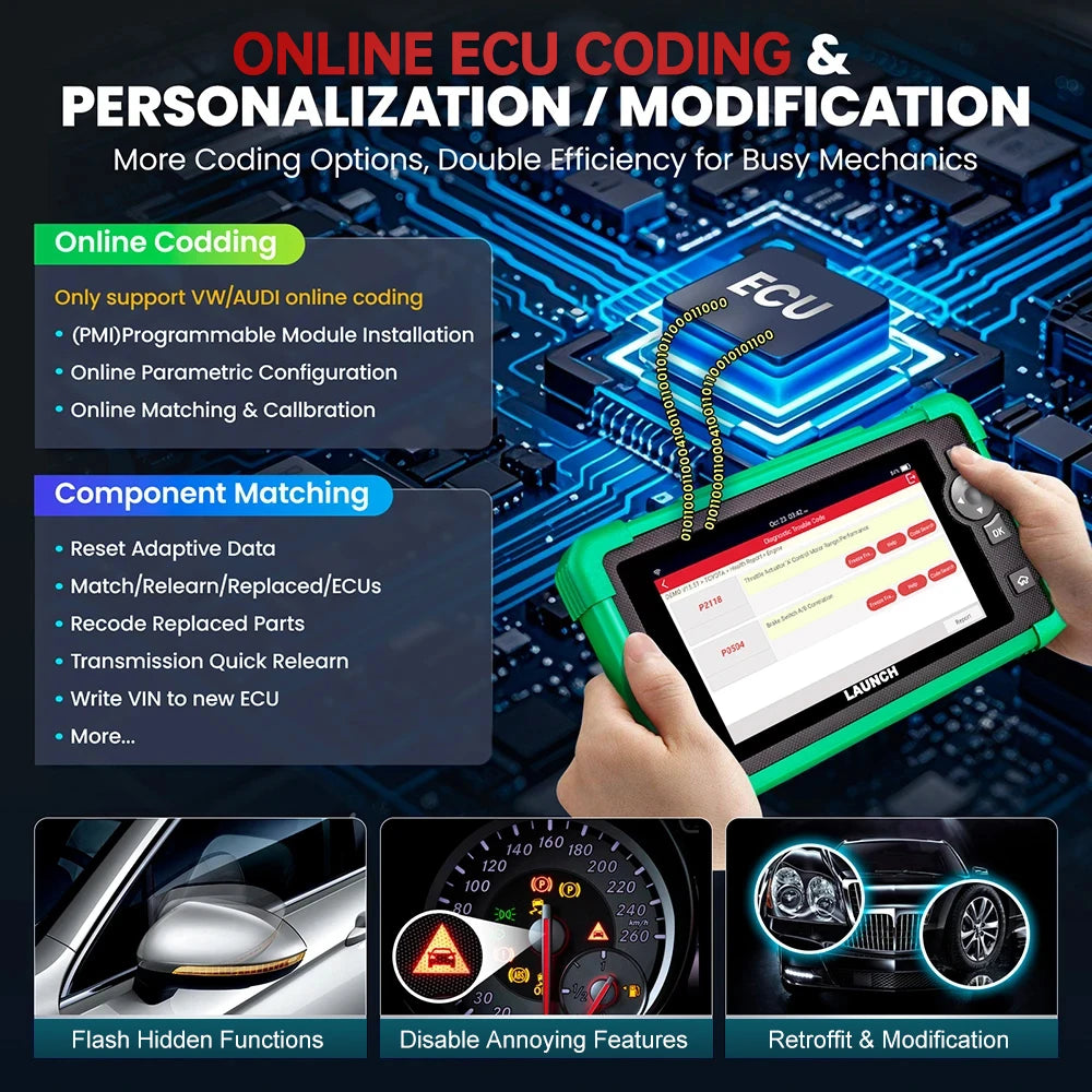 2025 LAUNCH X431 CRP919 EV New Energy Car Diagnostic Tools CAN FD DOIP OBD Scanner All Sys