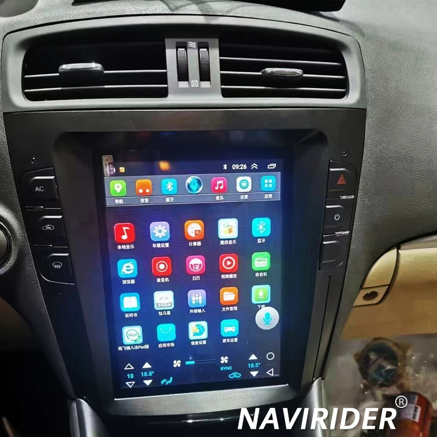 CarPlay 10.4'' Android 15 Vertical Screen 128GB Multimedia Video Player For Lexus IS250 Is