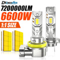 6600W H7 H4 H1 LED Headlight 7200000LM H8 H11 9005 HB3 9006 HB4 Lights Mini Lamp 1:1 Size