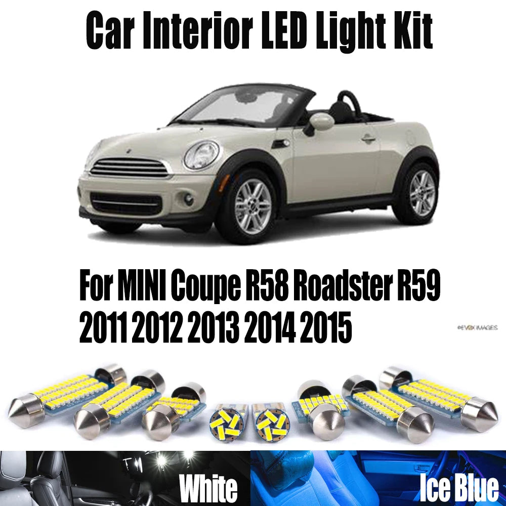 10-Piece LED Interior Light Kit for MINI Coupe R58 Roadster R59 2011- 2014 - Canbus Dome Map Door Trunk Bulbs | AUTOK...