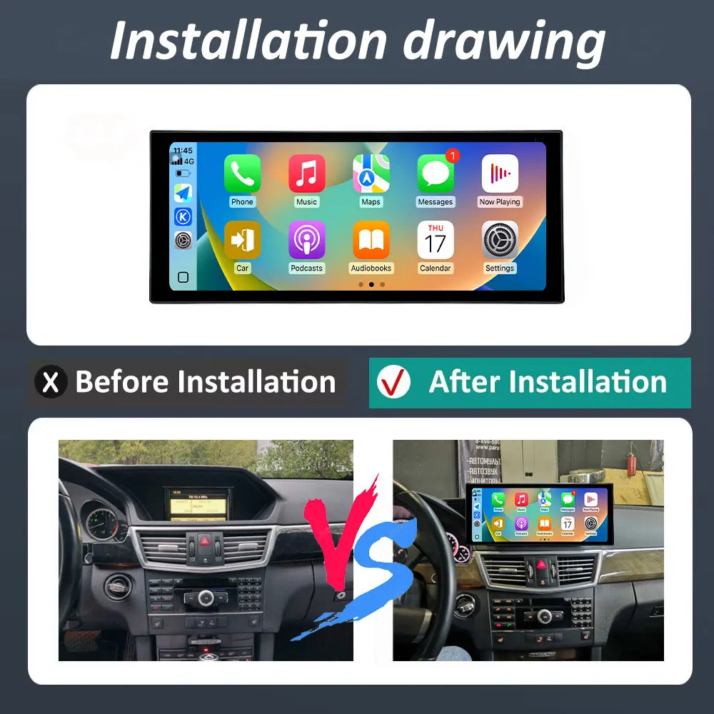for Benz E CALSS W212 2009 - 2016 Ultra-thin QLED Screen Android 16 Auto Carplay Car Multi