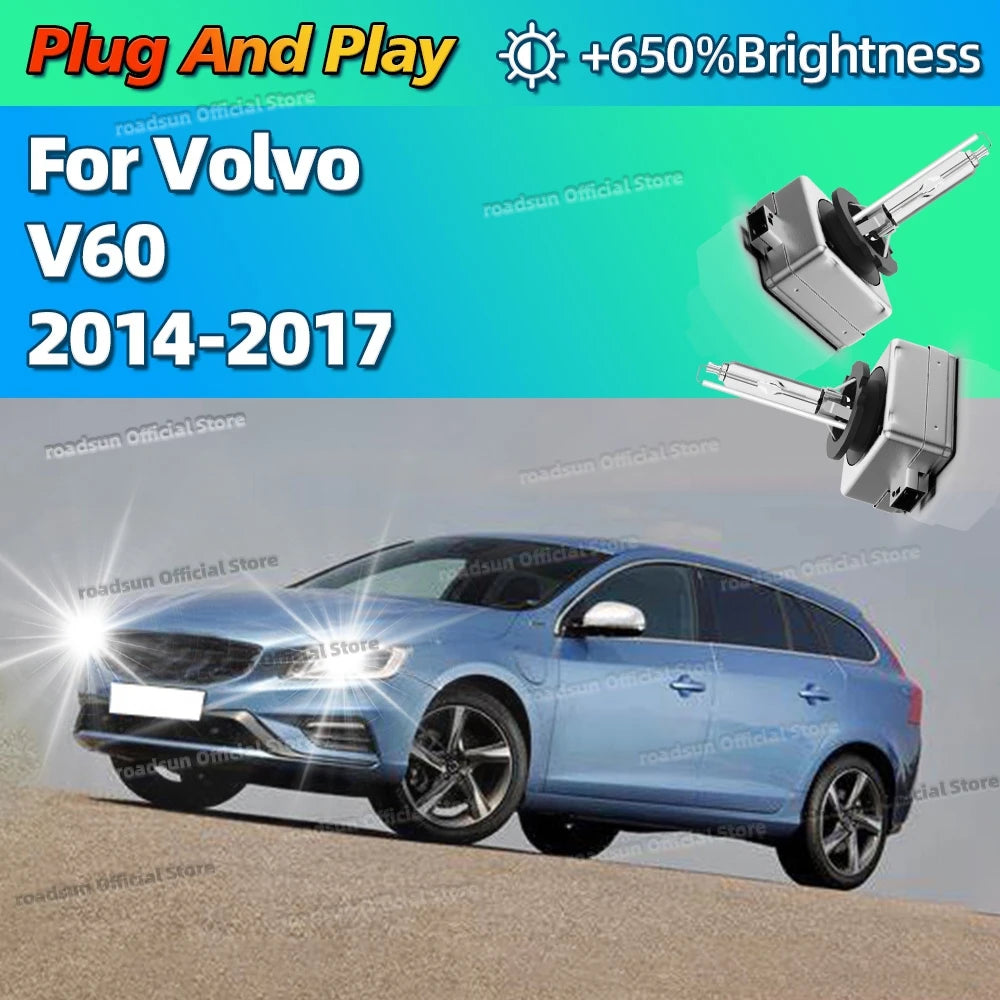 HID Xenon Headlight Bulb Replacement D3S Car Light Lamp 6000K For Volvo V60 2014 2015 2016