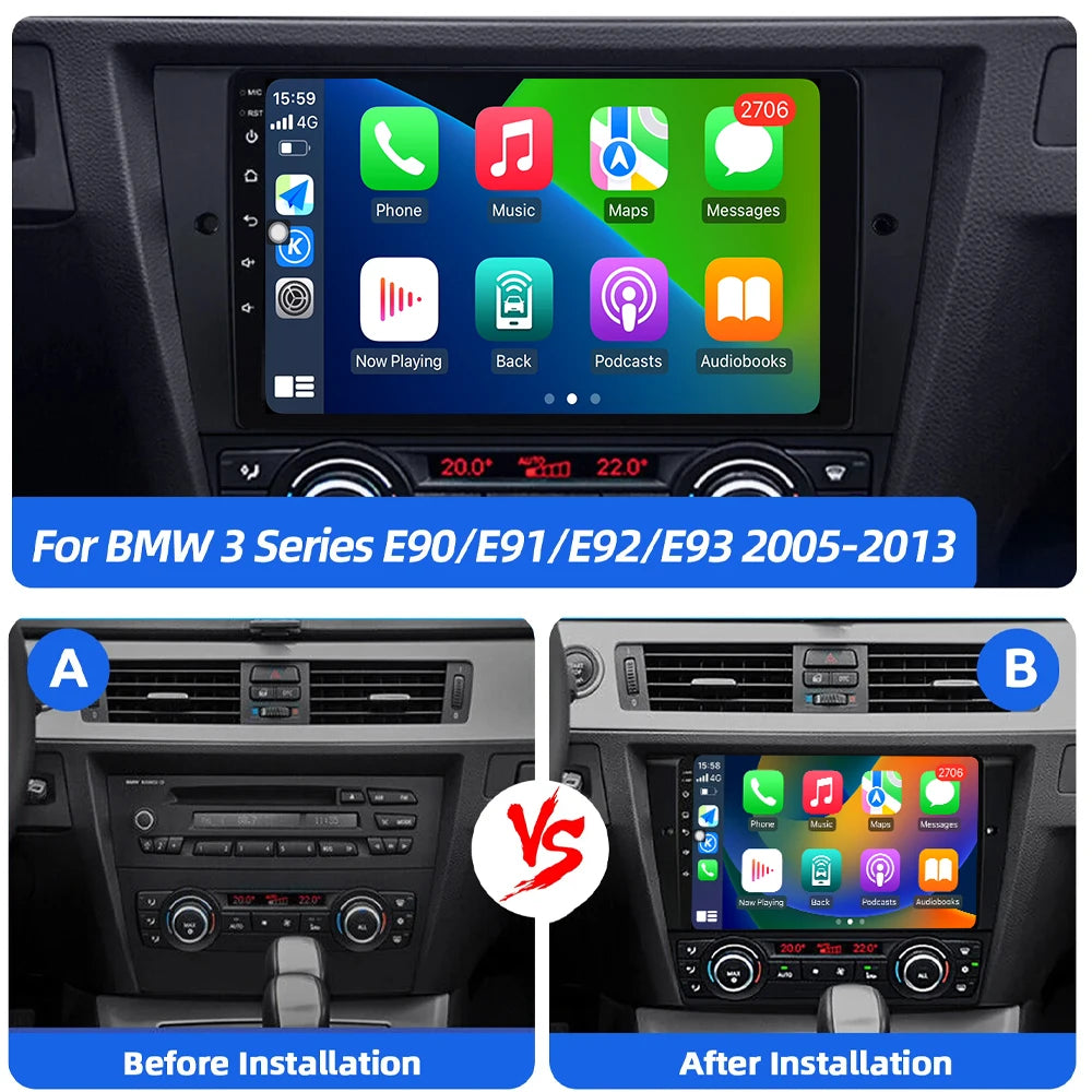 9 inch Android 16 For BMW X3 E83 2004-2012 Car Radio Video Multimedia Player DSP CarPlay W