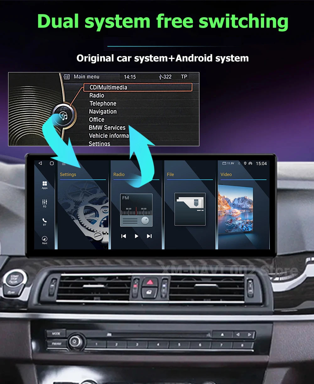 Android 16 Auto Carplay For BMW X5 E70 X6 E71 2008-2013 CCC CIC Car Radio Multimedia Video