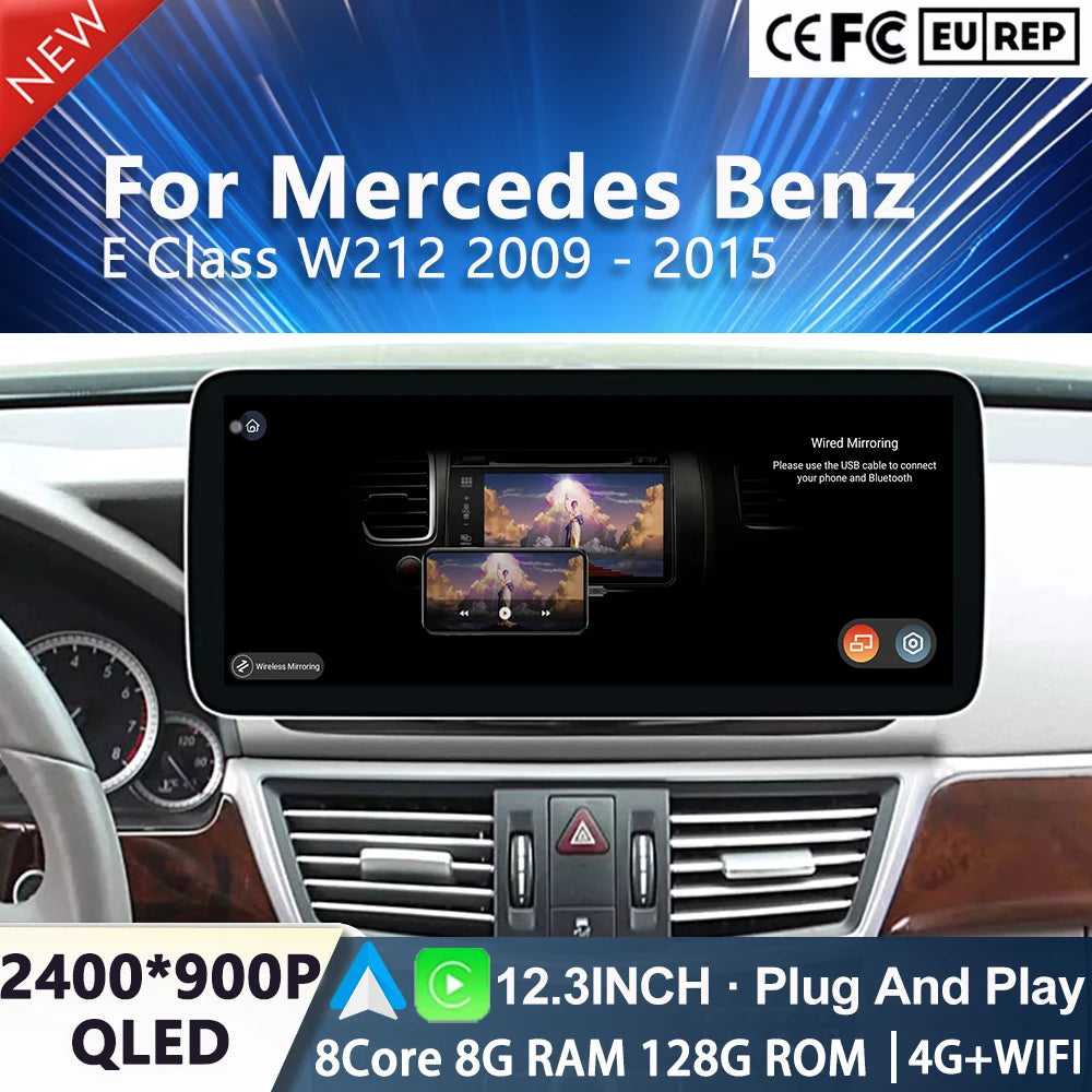 Android 15 Car Radio FOR Mercedes Benz E Class W212 2009 - 2015 Video Multimedia Player 4G | AUTOKITSHOP