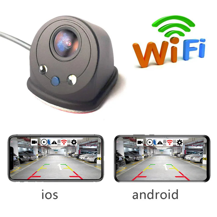 WiFi Car Backup Camera 720P Waterproof Front Side Vehicle Camera Night Vision Backup Parki