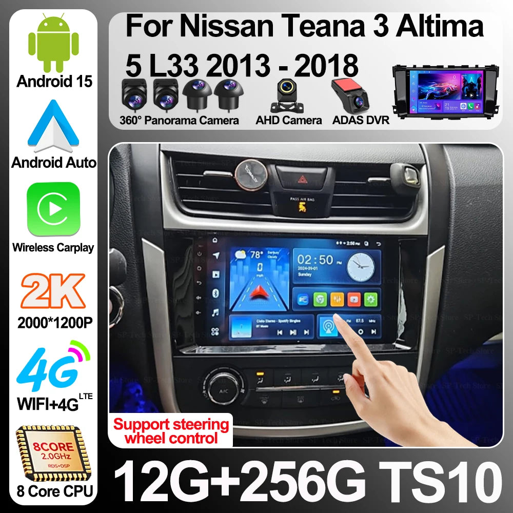 Android 16 For Nissan Teana 3 Altima 5 L33 2013-2018 Multimedia Stereo Head Unit Car Radio | AUTOKITSHOP