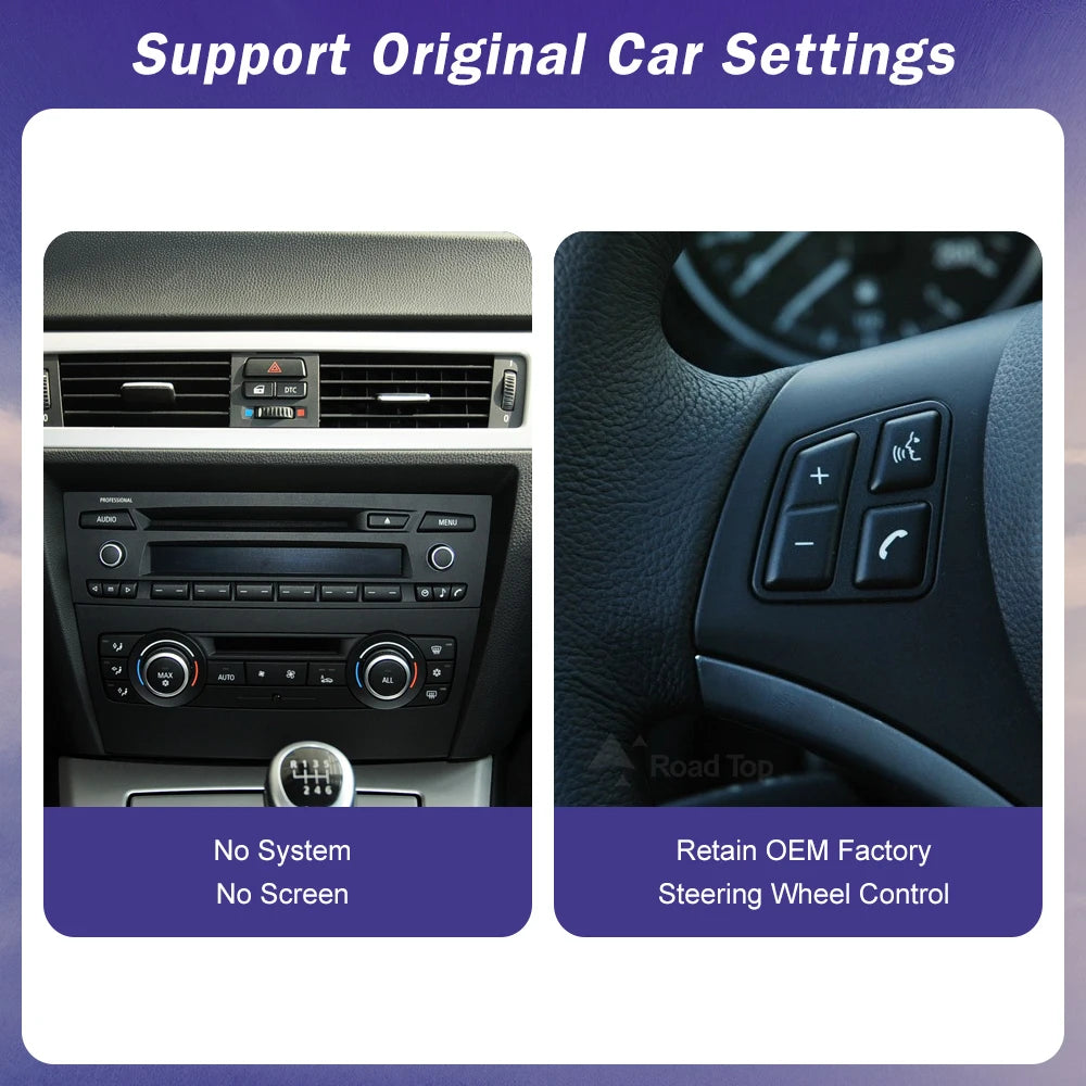 Touch Screen Radio For BMW 3 Series E90/E91/E92/E93 Without Factory Screen Android Auto Wi | AUTOKITSHOP