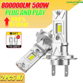 Ampoule LED H7 800000LM CANBUS Headlight Bulb Plug And Play 6000K Cool White Wireless Spot