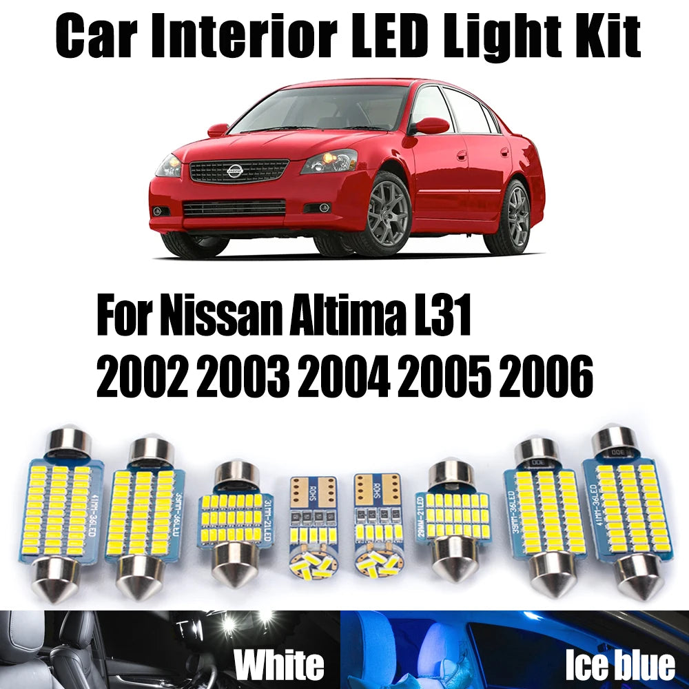 16-Piece LED Interior Light Kit for Nissan Altima L31 - Canbus Error-Free Bulbs | AUTOKITSHOP