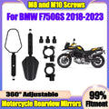 8mm 10mm Folding Motorcycle Rearview Mirrors Off Road Adv Wide Side Mirror 360° Adjustable