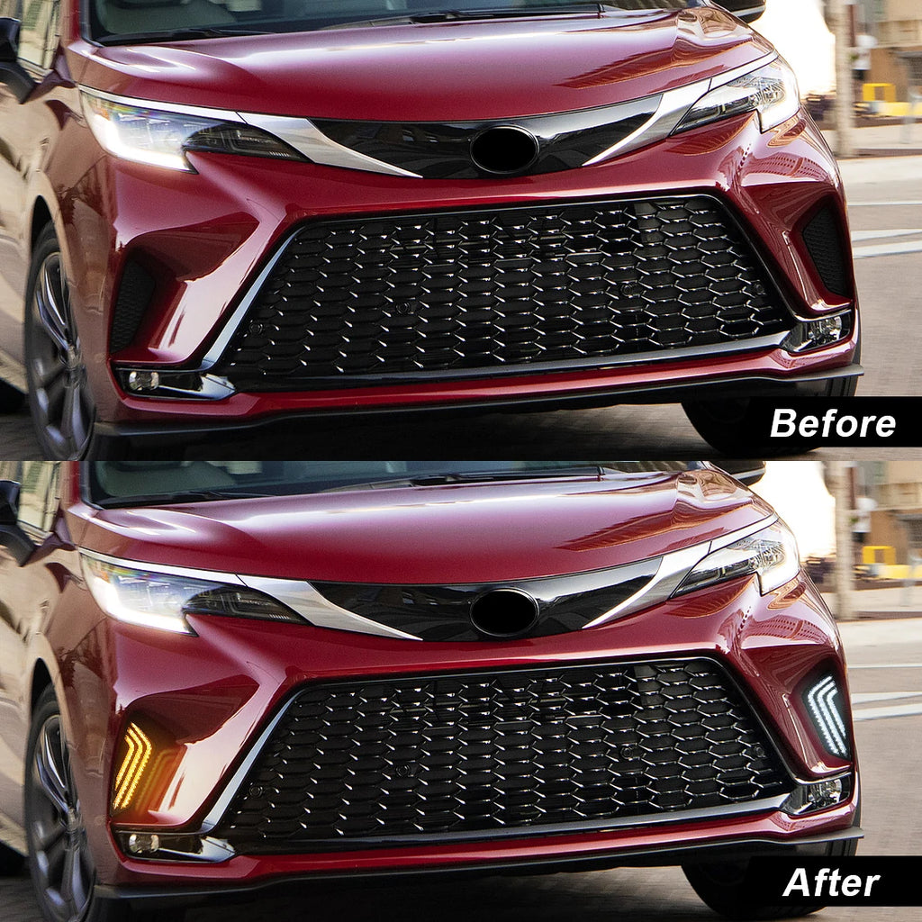 LED DRL For Toyota Sienna 2021 Daytime Running Lights Start-Up Animation Front Bumper Driv | AUTOKITSHOP