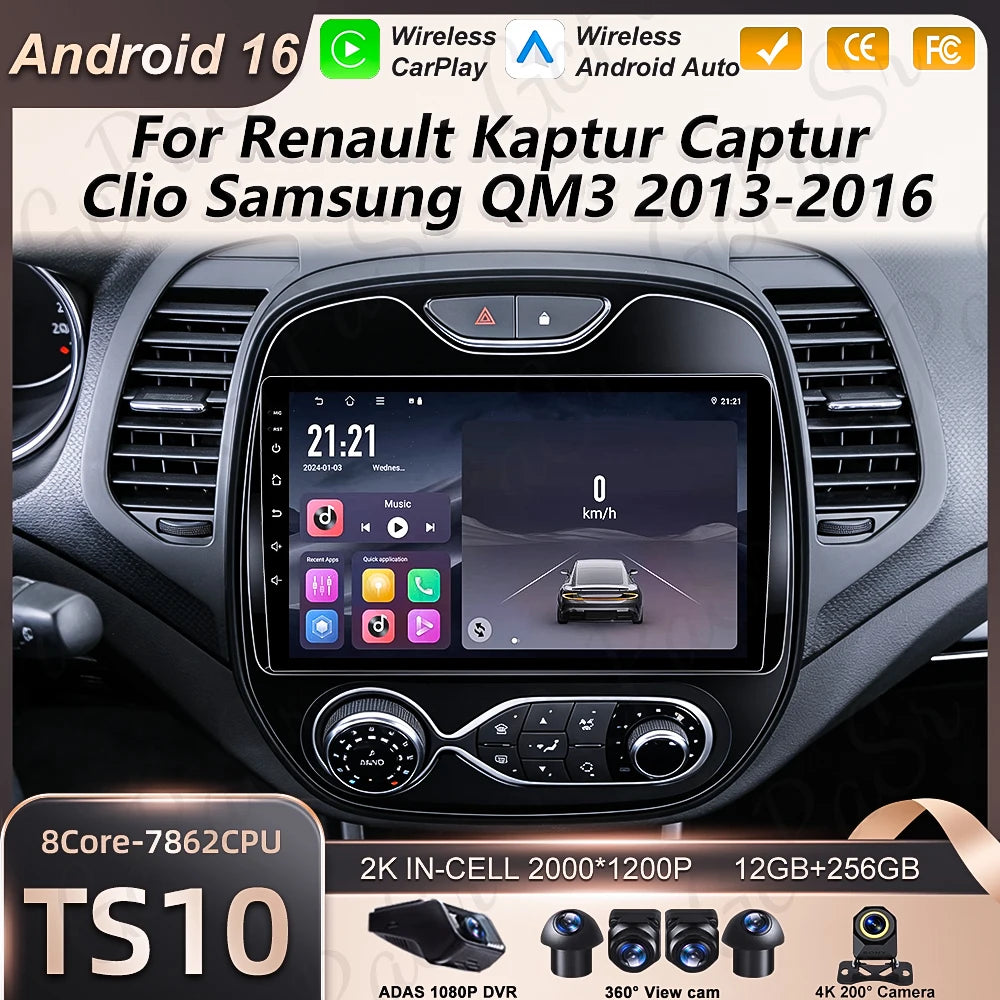 Android 16 Carplay Car Radio For Renault Kaptur Captur Clio Samsung QM3 2013 2014 2015 201 | AUTOKITSHOP