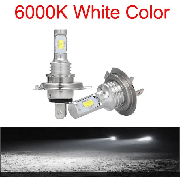 2Pcs H7 LED Headlight Bulbs SH1 H3 H11 H4 H6 20000LM 12V 6000K Auto LED Headlamp IP68 Conversion Hi/Lo Beam Kit Driving Light