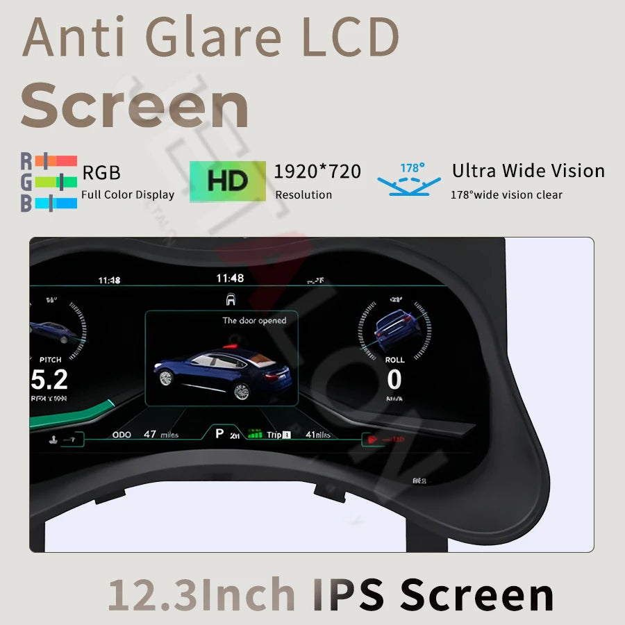 12.3 Inch LCD Car Digital Cluster Instrument CockPit Upgrade Smart Cluster For Infiniti Q7