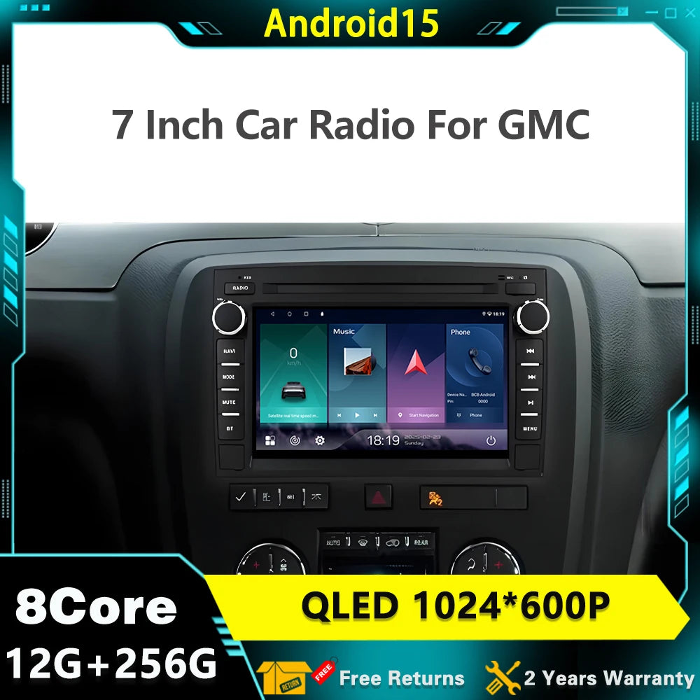 Android 15 Car Radio For GMC Chevrolet Silverado Sierra Impala Traverse Yukon Acadia Savan