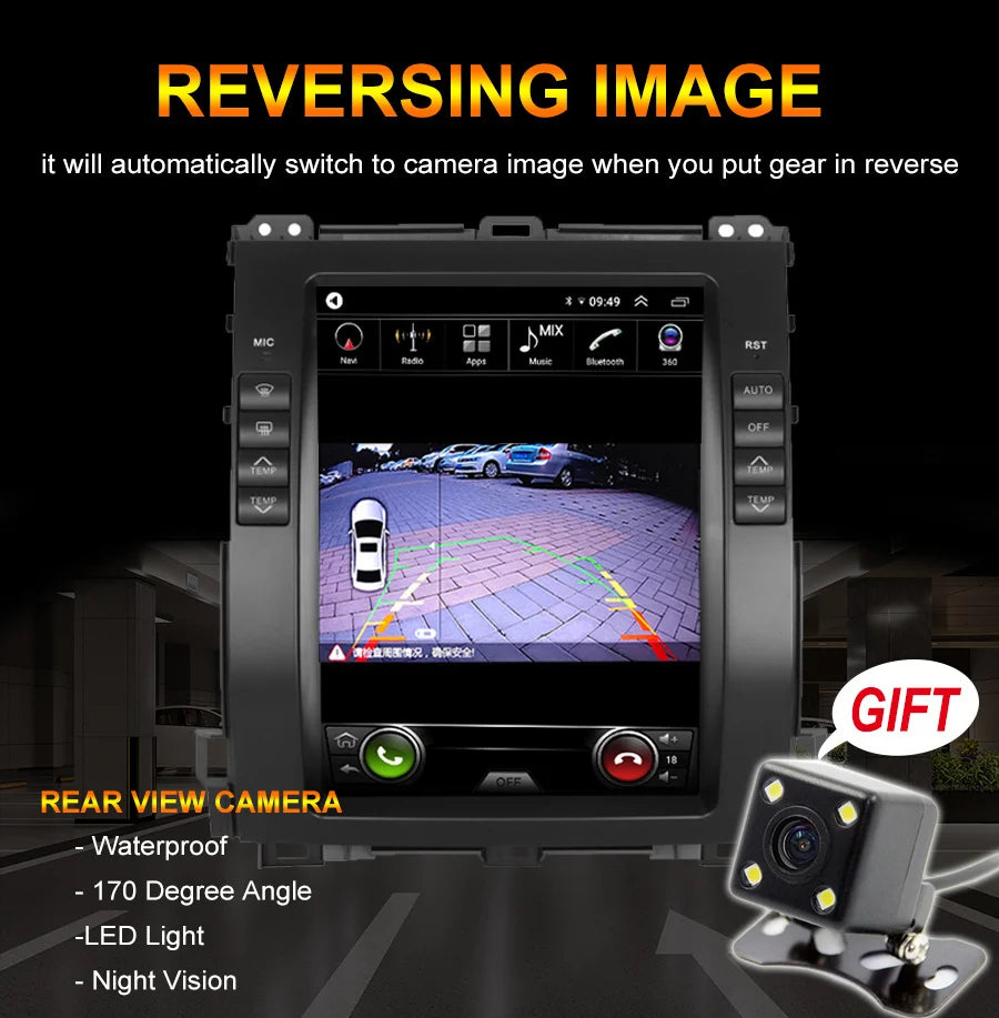 For Toyota Land Cruiser 120 Prado 10.4 Inch Touch Screen Stereo For Lexus GX470 Radio Andr