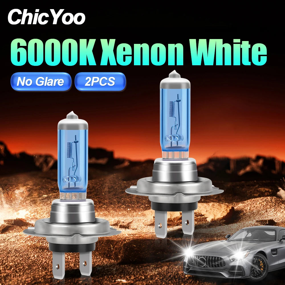 Halogen Bulbs Super Bright H7 H4 H11 H9 H1 12V 100W White 6000K 9145 5202 H13 9012 Headlig