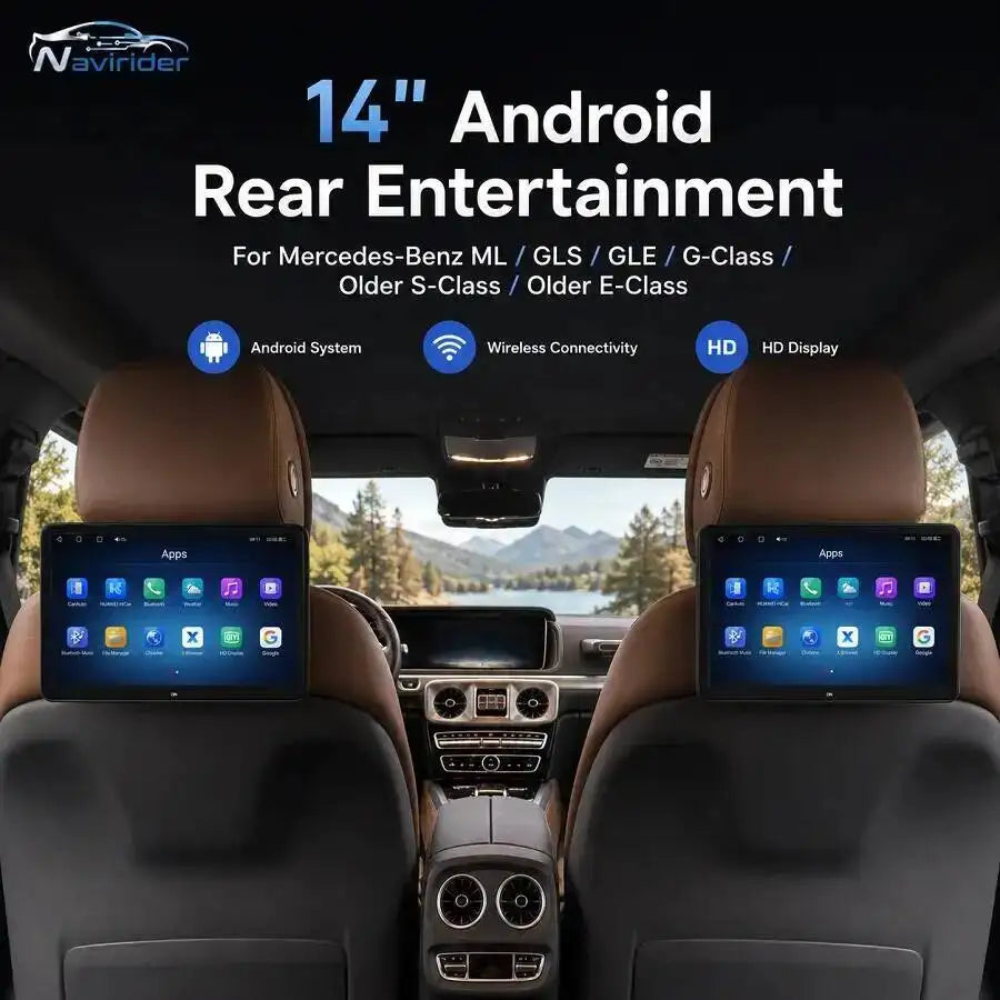 T Rear Seat Entertainment For Mercedes Benz S E Class ML GLE GLS G W221 W212 W164 W166 X16 | AUTOKITSHOP