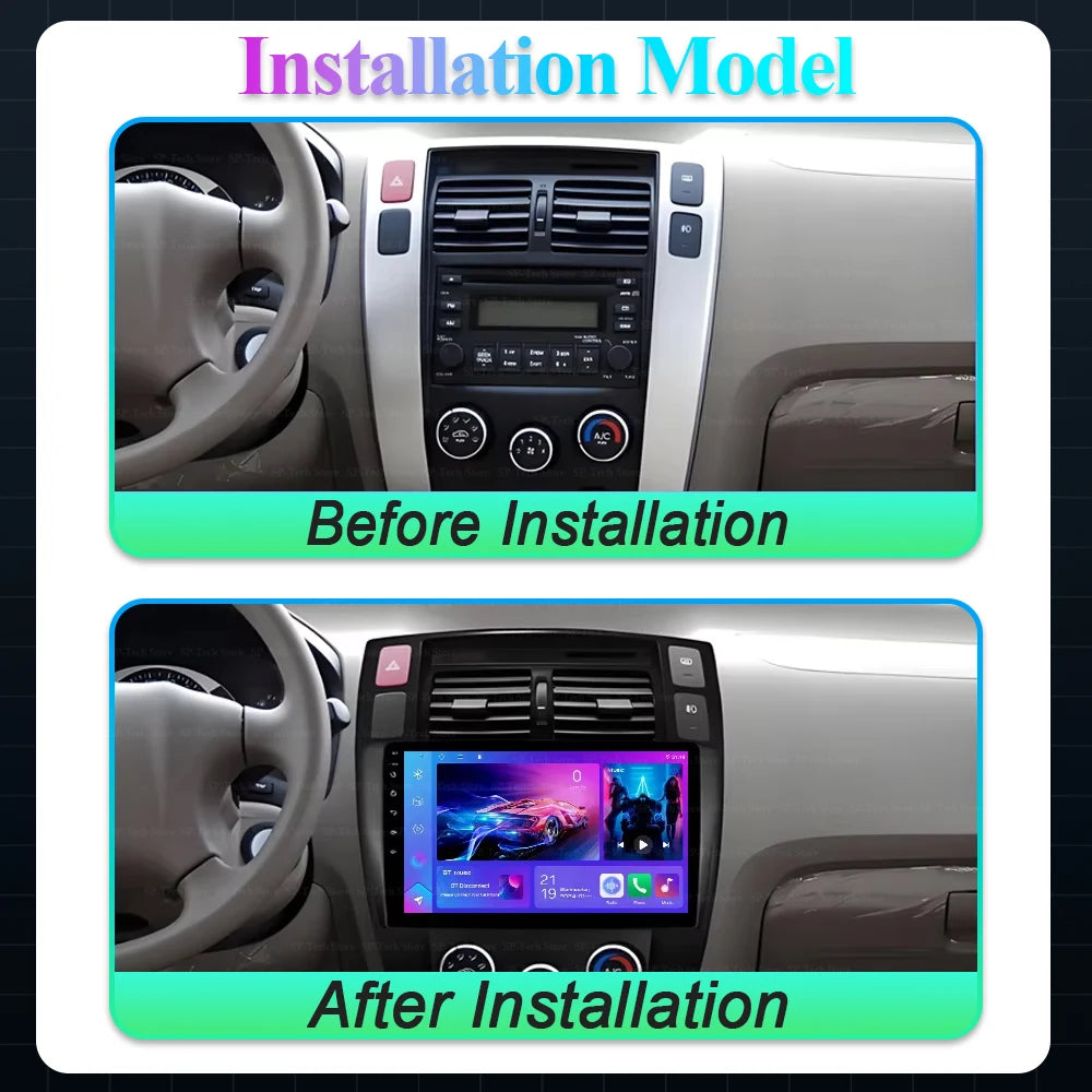 Android 16 For Hyundai Tucson 2004 2005 2006 2007 2008 2009 2k Qled Android Car Radio Mult | AUTOKITSHOP