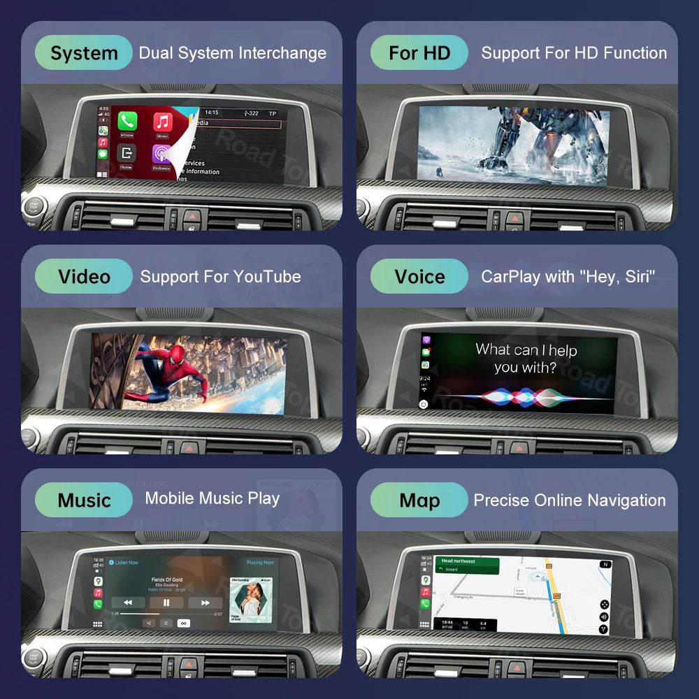 Road Top Wireless CarPlay for BMW 6 Series F06 F12 F13 G32 2010-2020 CIC,NBT,EVO Android A | AUTOKITSHOP