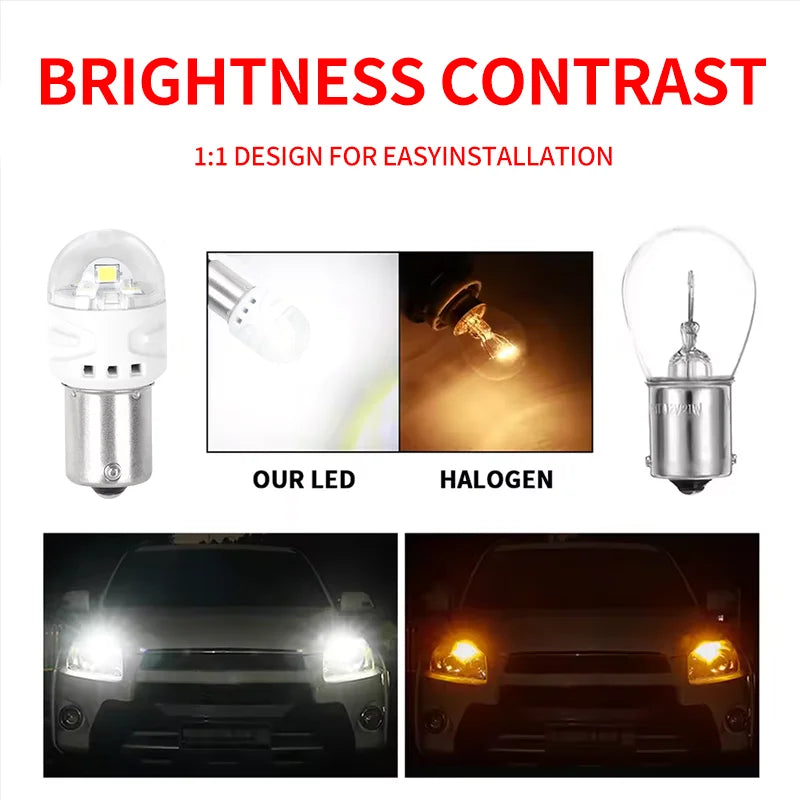 2-Piece LED Interior Light Kit for BA15S P21W - Canbus Error-Free Interior Bulbs