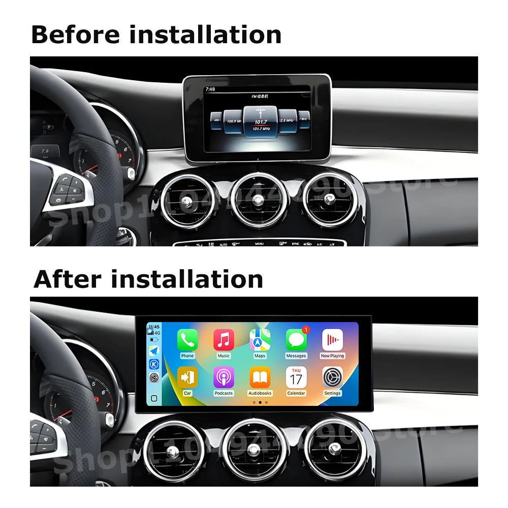 Android 14 for Mercedes Benz C Class W205 GLC X253 2015 - 2018 Wireless Carplay Car Multim
