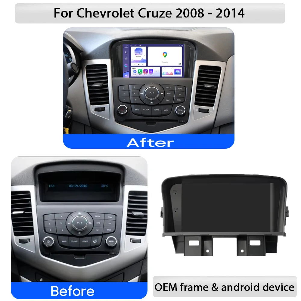 Android 16 CarPlay Car Radio For Chevrolet Cruze 2008 2009 2010 2011 - 2014 Auto Multimedi