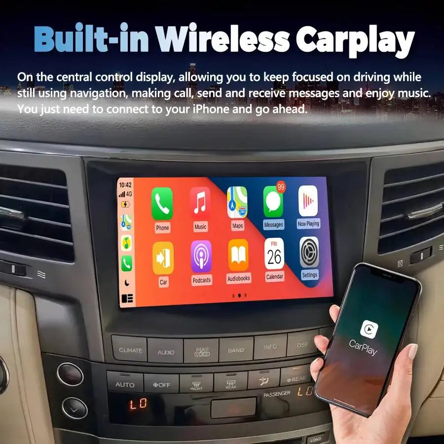 Car Multimedia Carplay Android Auto 4G WiFi GPS 8" For Lexus LX570 2007-2015 Navigation Ra | AUTOKITSHOP