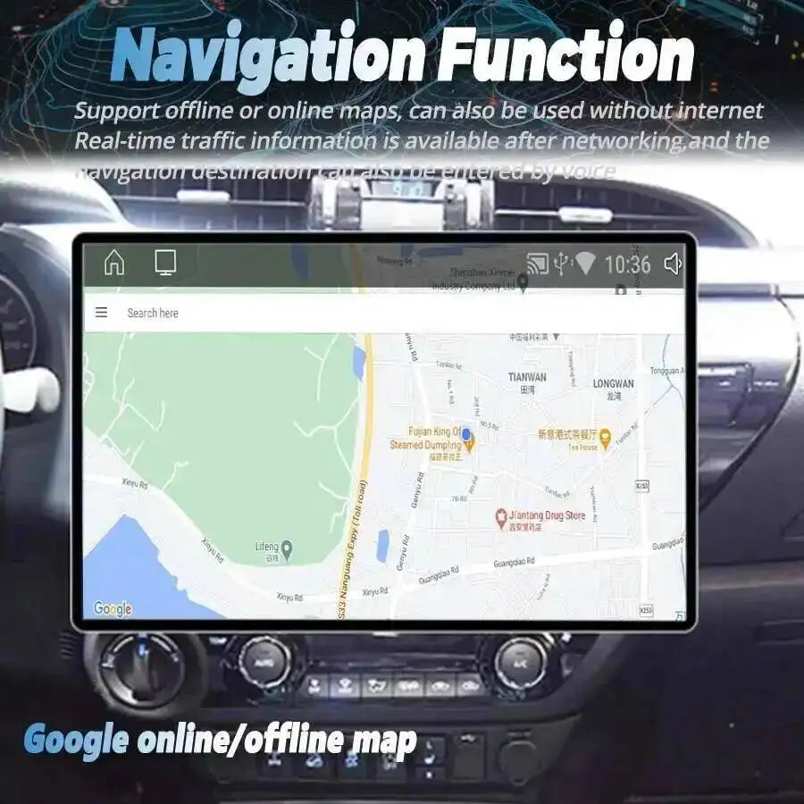 13.3 inch Android 15 Carplay Auto for Toyota Hilux 2016 2020 Multimedia Navigation GPS Car