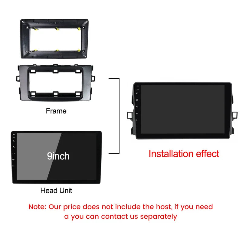 Car Radio Fascia Frame for Toyota Auris E150 2006 2007 2008 2009 2010 2011 2012 Dash Fitti | AUTOKITSHOP