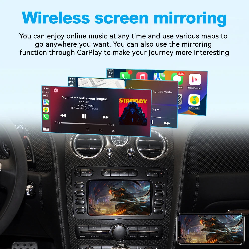 Wireless CarPlay Android Auto Interface For 2004-2011 Bentley Continental Flying Spur - Plug & Play OEM Integration