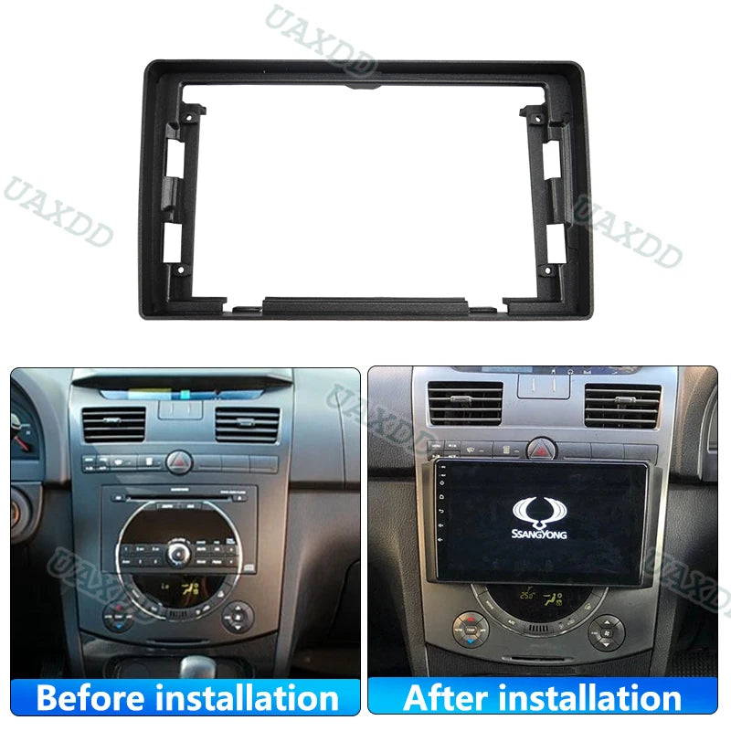 9 Inch Car Frame Fascia Adapter Android Screen Audio Dash Fitting Panel Kit For Ssangyong