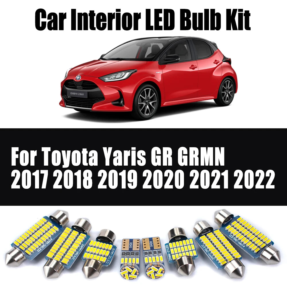 11-Piece LED Interior Light Kit for Toyota Yaris GR GRMN 2017- 2020 - Canbus Dome Map Door Trunk Bulbs | AUTOKITSHOP