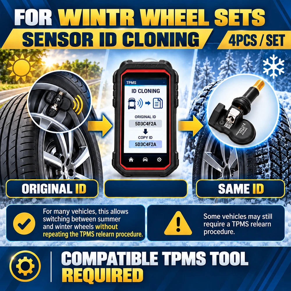 Universal Programmable TPMS Tire Pressure Cloning Original Sensor ID 315MHz 433MHz Work With TS5 - Automotive LED Light