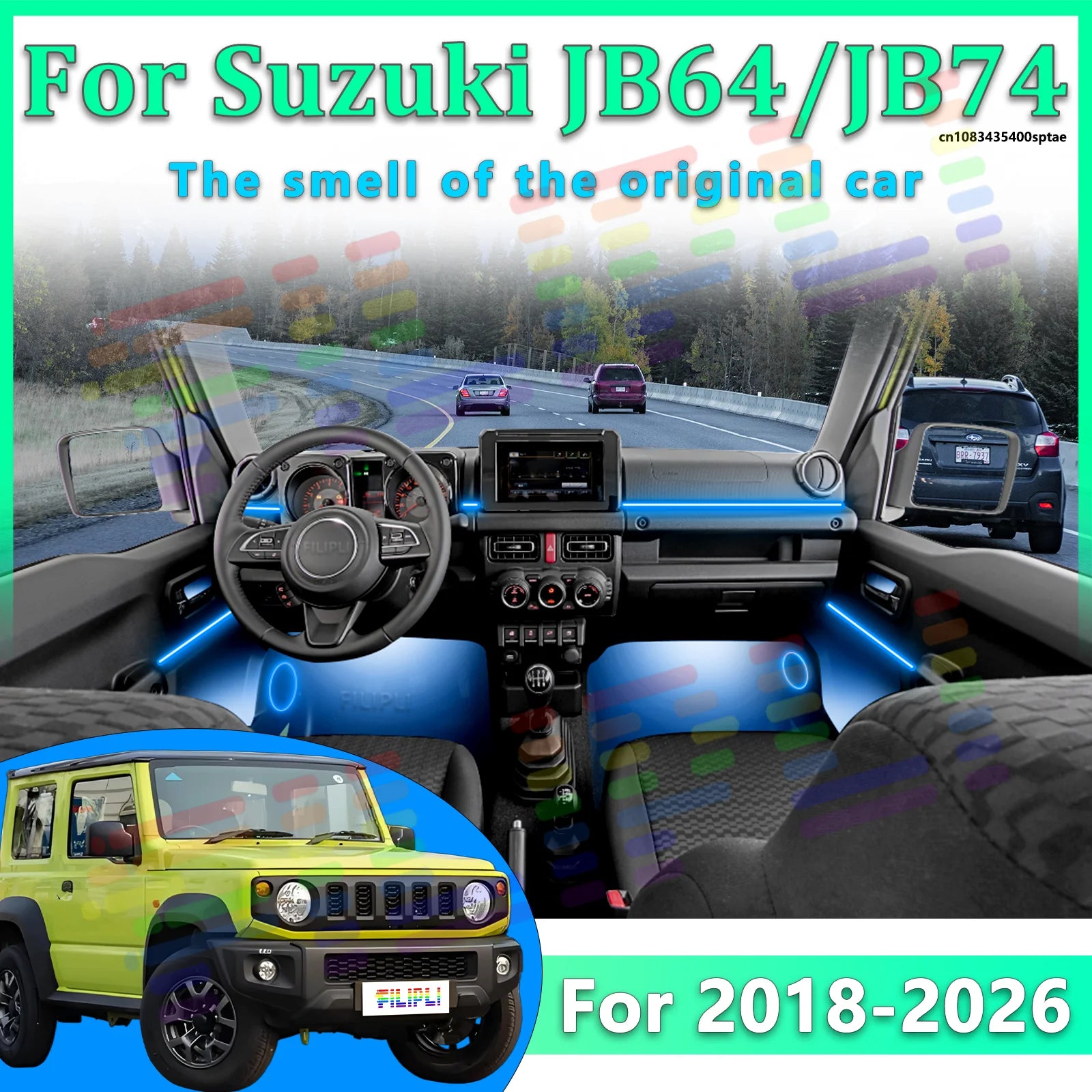 64 RGB - Neon Strip - for Suzuki JB64 - App Control - Car Interior Lighting | AUTOKITSHOP