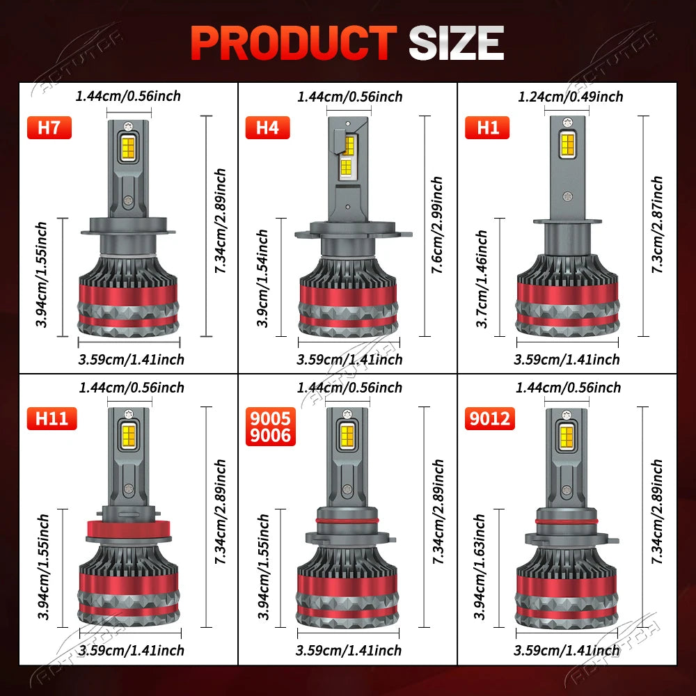 9800W H4 H7 LED Headlights Canbus H1 H11 9005 HB3 9006 HB4 6000K 4300K 3000K Three Color R