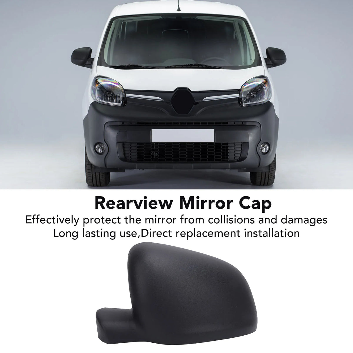 Car Rearview Mirror Cap Strong Protection Black Easy Install Wing Mirror Cover Cap for Kangoo 20 - Automotive LED Light
