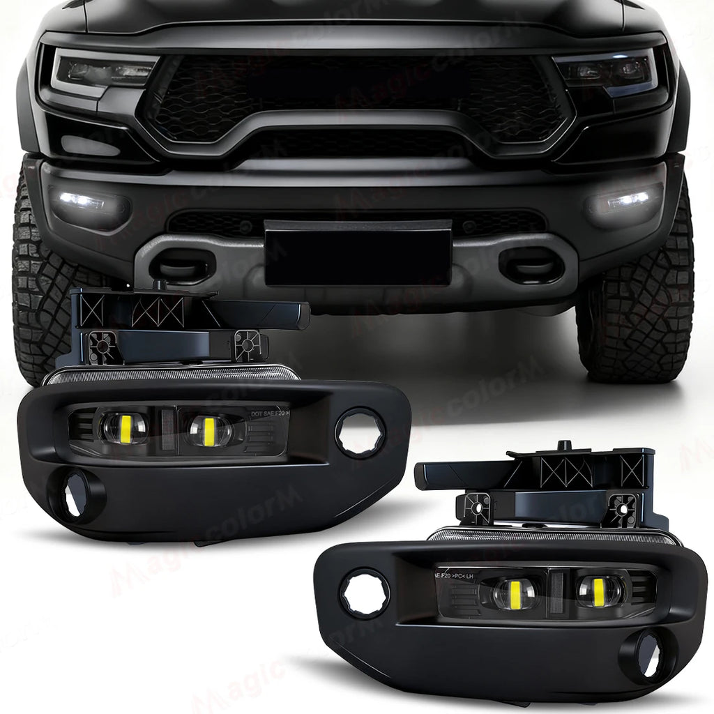 LED Car Fog Lamps For Dodge Ram 1500 2019 2020 2021 2022 2023 2024 DRL Daytime Running Lig | AUTOKITSHOP