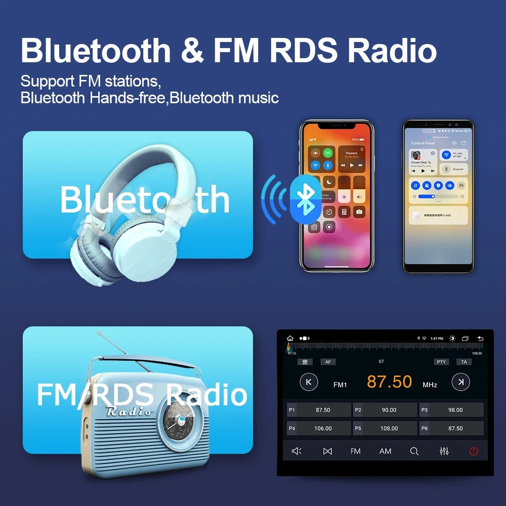 12.3" Car Radio GPS Android 13.0 Wireless Carplay 8+256GB Bluetooth Navigation for Toyota Avalon IV XX40 2012-2018 - Hig