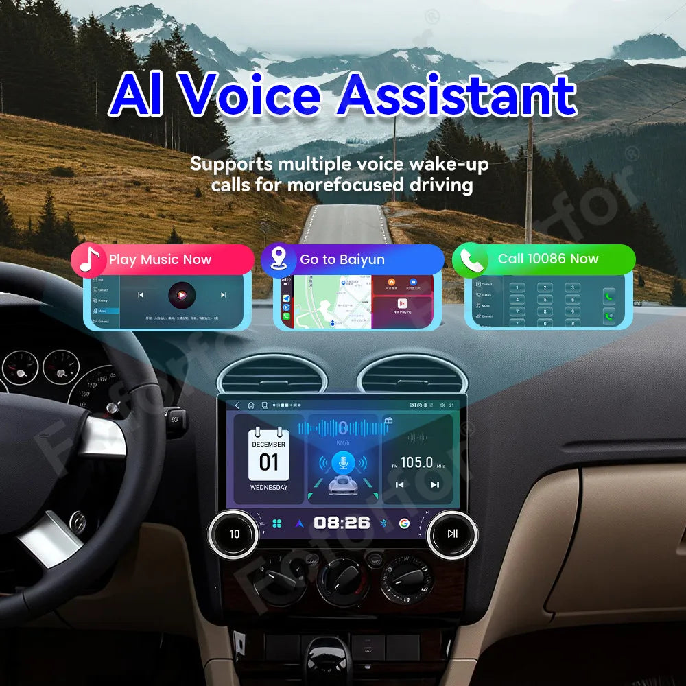 Android 15 HD Large Touch Screen 11.5 Inch Car Stereo Wireless CarPlay GPS Multimedia Navi