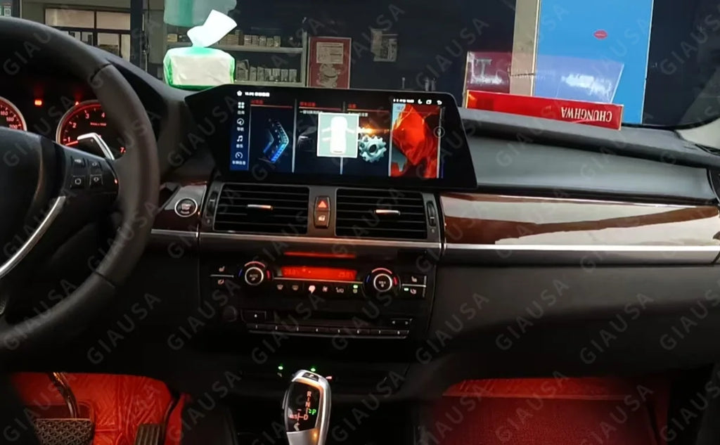 Square Blade Screen 12.3 For BMW X5/X6 2007-2013 CIC System E 70/E71 Android Carplay Car M