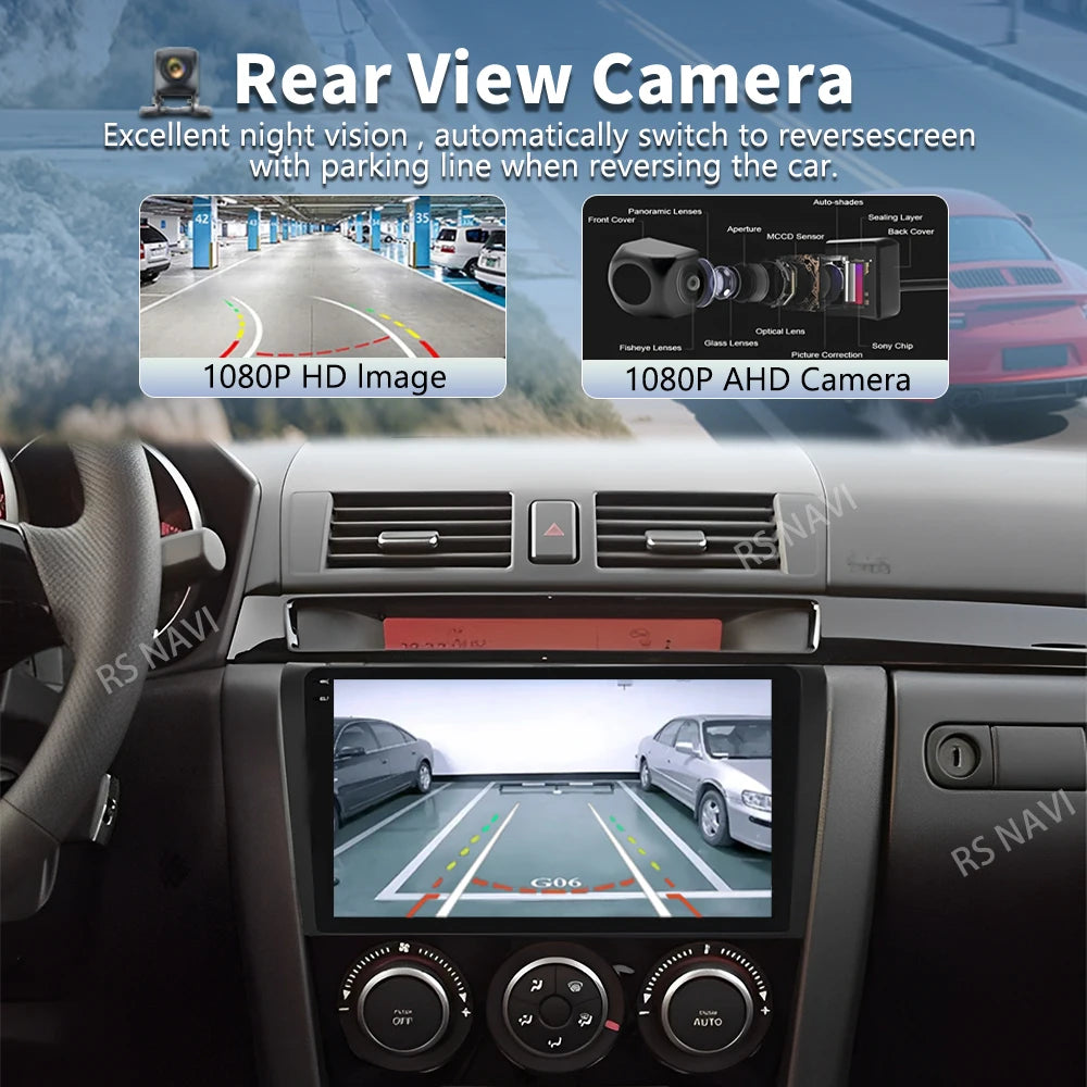 Android 16 For Mazda 3 I BK 2003 - 2009 2K QLED Android Car Radio Multimedia Video Player